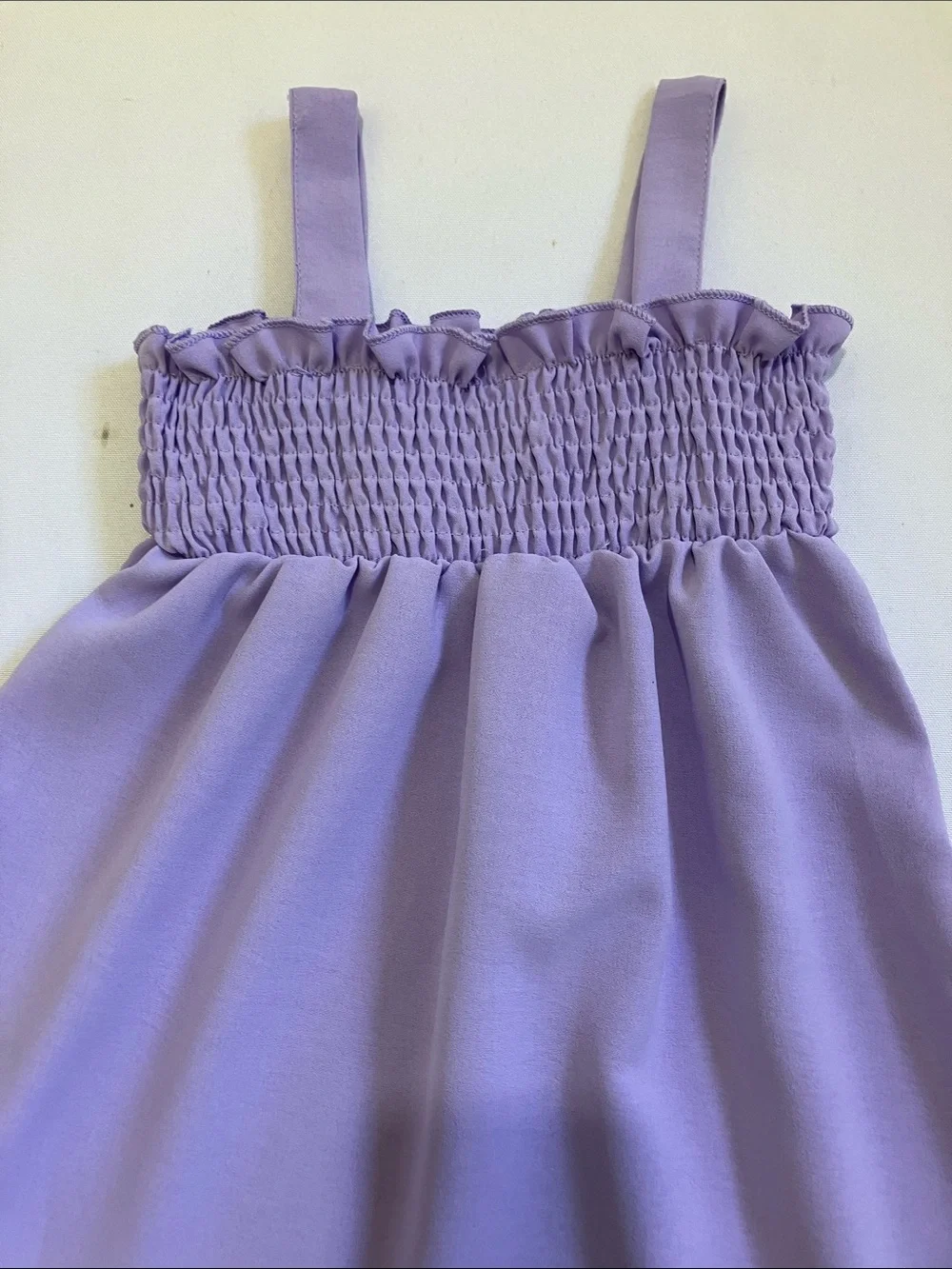 Girls' Lavender Bow Smocked Sundress